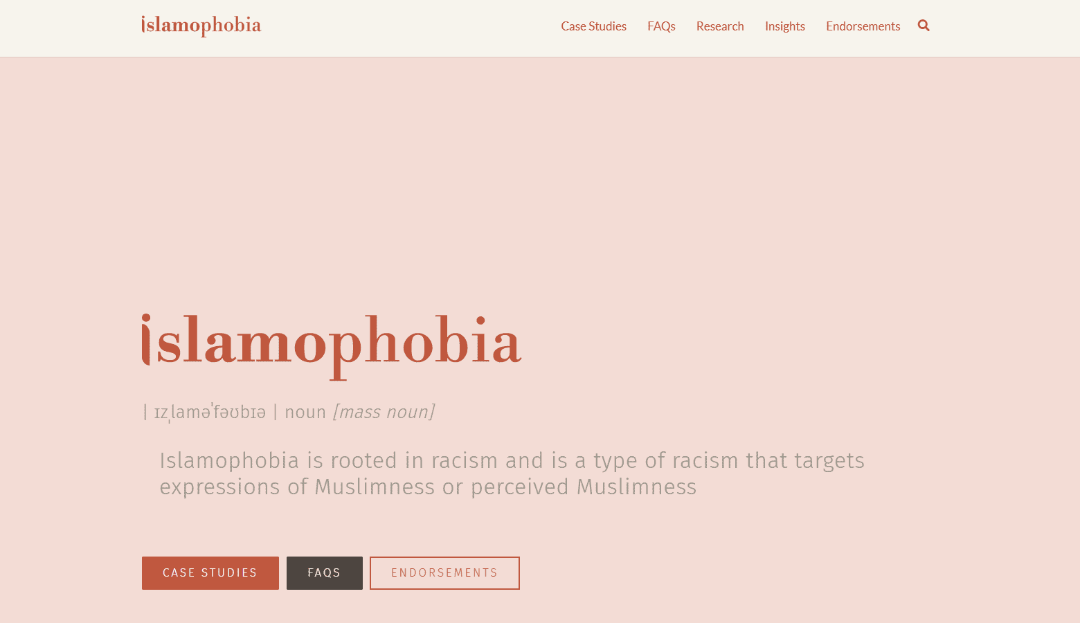 Islamophobia Definition – Archived Project